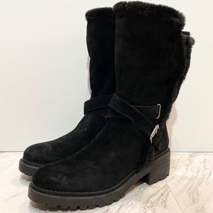 Sam Edelman Jailyn Black Faux Fur Lined Boots